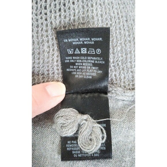 Anthropologie Knitted & Knotted Gray Open Front Knit Wool Blend Cardigan Sz S - Picture 7 of 8